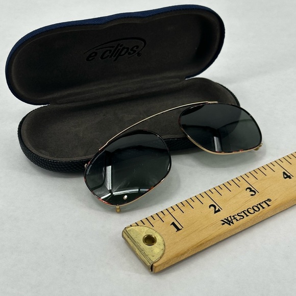 E-Clips Clip On Sunglasses Made in Italy 4WB 50 19 Brown Tortoiseshell - Picture 8 of 10